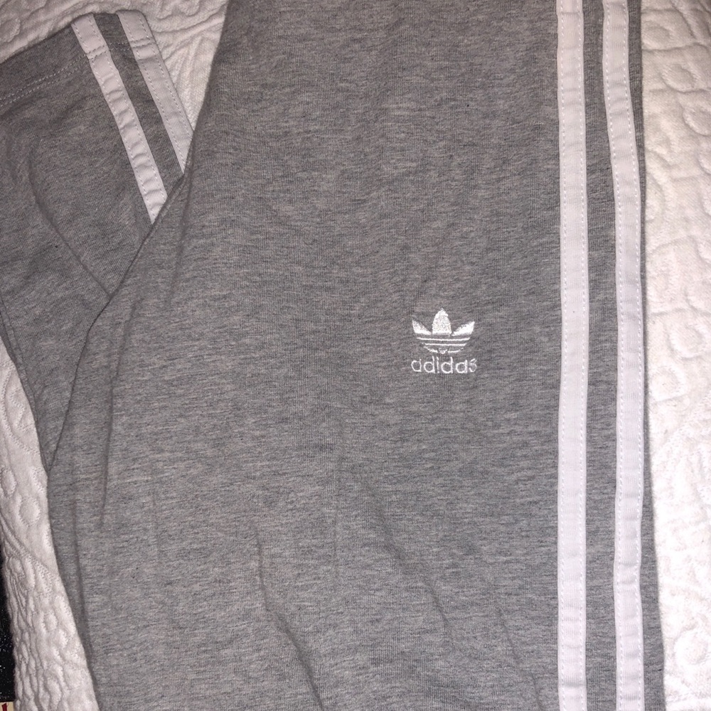 Gray Adidas 3 Stripe Leggings